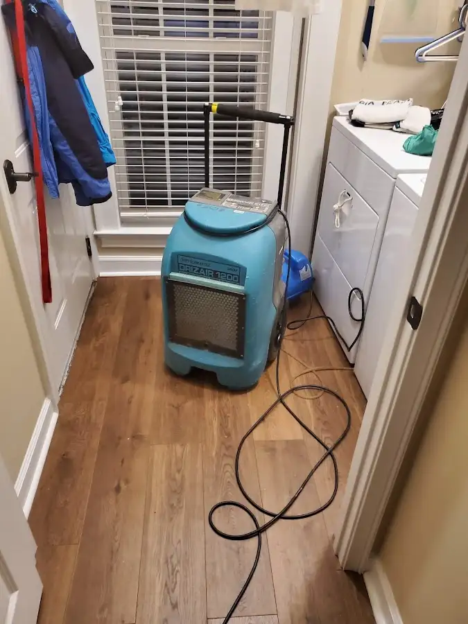 Commercial dehumidifier deployed for Flood Damage Cleanup in Idylwood